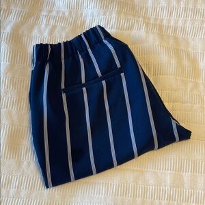 Old Navy Navy Blue Striped Pants